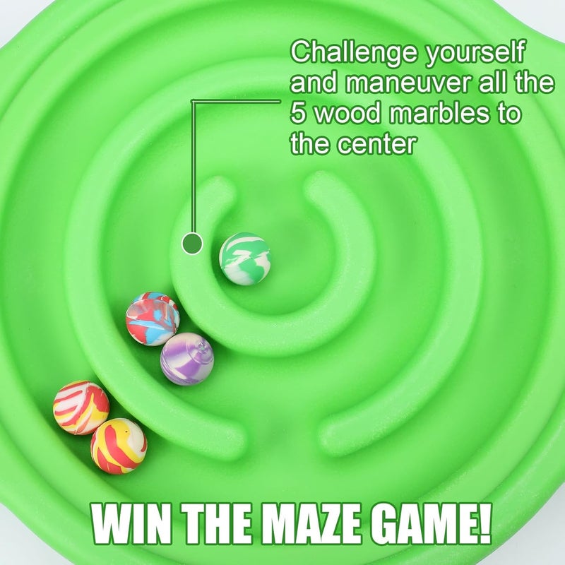 Seenelling Maze Balance Board for Kids Plastic Wobble Rocker Balance Board with Mini Balls Load 220lb Balance Game with Handles for Toddler Balancing Exercise Equipment Game, 24.5 x 11.8 Inch - Image 5